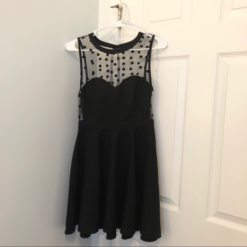 Black Polka Dot Mesh Top Dress 🖤 - Picture 2 of 6